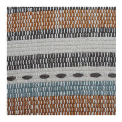 Striped Embroidered Cotton Cushion Cover | Boho Textured Neutral Throw Pillow Cover | 18x18 Inch Decorative Sofa Cushion
