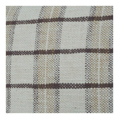 Beige Checkered Cotton Cushion Cover | Minimal Plaid Design | Soft Woven Throw Pillow Case | 45x45 cm