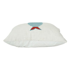 Embroidered Cotton Cushion Cover 45x45 cm – Minimal Fish Motif Design | Decorative Throw Pillow Cover