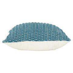 Handwoven Textured Cotton Cushion Cover – Teal Blue | 45x45 cm (18x18 Inch) | Modern Minimal Woven Design