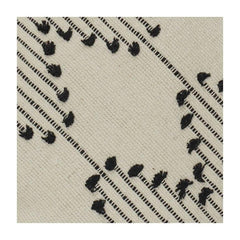 Handcrafted Black Dotted Line Embroidered Cotton Cushion Cover | Minimalist Geometric Design | 18x18 Inch