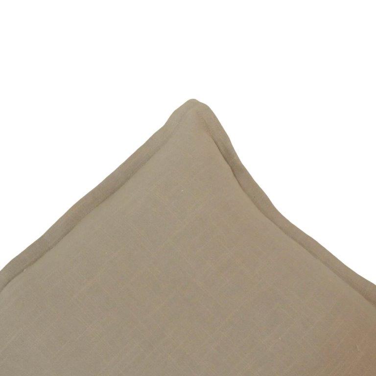 Premium Natural Linen Cushion Cover with Flange Border – Beige Taupe Decorative Throw Pillow Cover 45x45 cm - Bulk manufacturer & supplier from Panipat, India