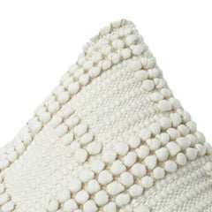 Textured Tufted Cotton Cushion Cover – Neutral Geometric Pattern | Handcrafted Decorative Pillow Cover (18x18 Inch)
