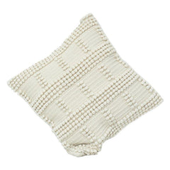 Textured Tufted Cotton Cushion Cover – Neutral Geometric Pattern | Handcrafted Decorative Pillow Cover (18x18 Inch)