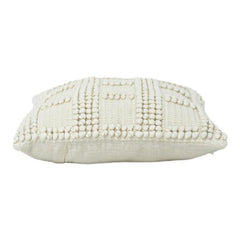 Textured Tufted Cotton Cushion Cover – Neutral Geometric Pattern | Handcrafted Decorative Pillow Cover (18x18 Inch)