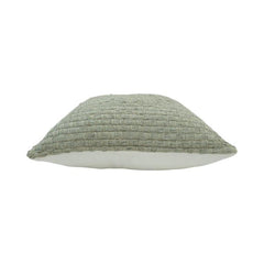 Handmade Woven Cotton Cushion Cover – Sage Green Textured Pillow Cover 45x45 cm | Modern Boho Decorative Cushion