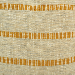 Mustard Striped Handwoven Cotton Cushion Cover – 45x45 cm | Textured Boho Throw Pillow Cover