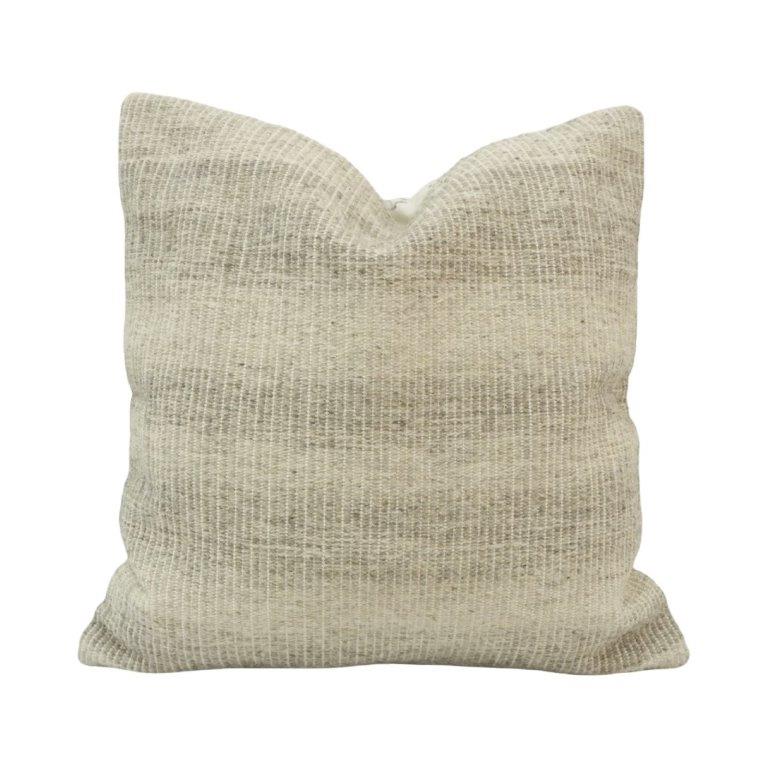 Natural Textured Wool Cushion Cover 45x45 cm | Handwoven Neutral Decorative Pillow Cover | Modern Rustic Home Décor - Bulk manufacturer & supplier from Panipat, India