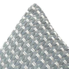 Textured Woven Cotton Cushion Cover – Geometric Pattern | Soft Grey & White | 45x45 cm