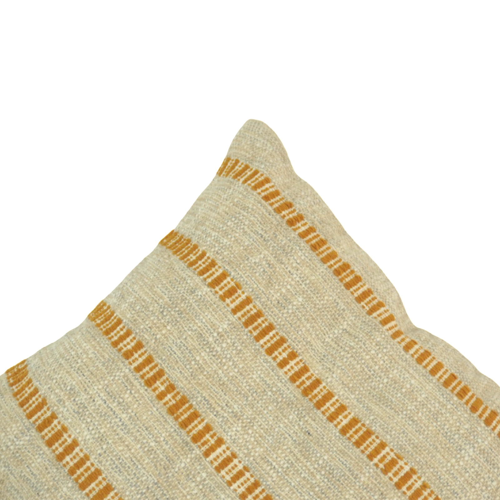 Mustard Striped Handwoven Cotton Cushion Cover – 45x45 cm | Textured Boho Throw Pillow Cover