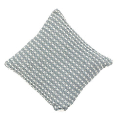 Textured Woven Cotton Cushion Cover – Geometric Pattern | Soft Grey & White | 45x45 cm