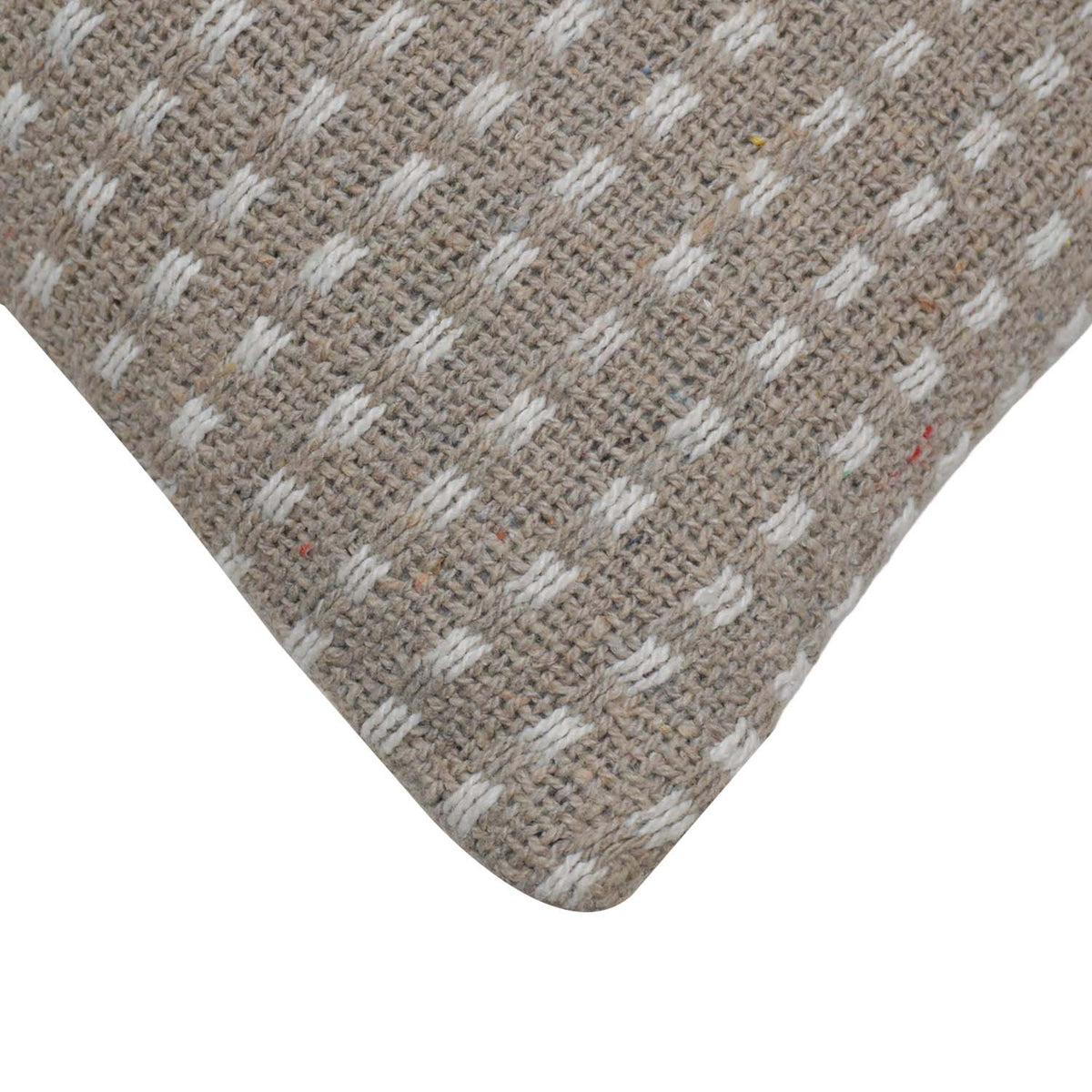 Handwoven Cotton Cushion Cover 45x45 cm | Textured Woven Natural Beige Decorative Throw Pillow Cover | Modern Boho Sofa Cushion with Concealed Zip - Bulk manufacturer & supplier from Panipat, India