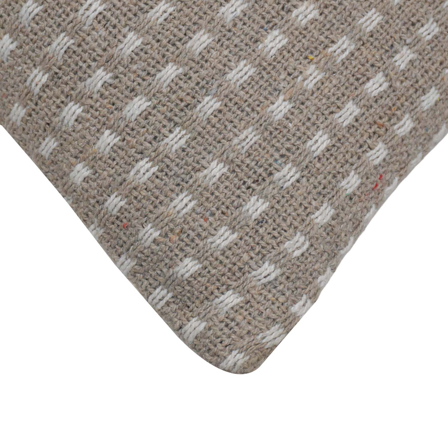 Handwoven Cotton Cushion Cover 45x45 cm | Textured Woven Natural Beige Decorative Throw Pillow Cover | Modern Boho Sofa Cushion with Concealed Zip