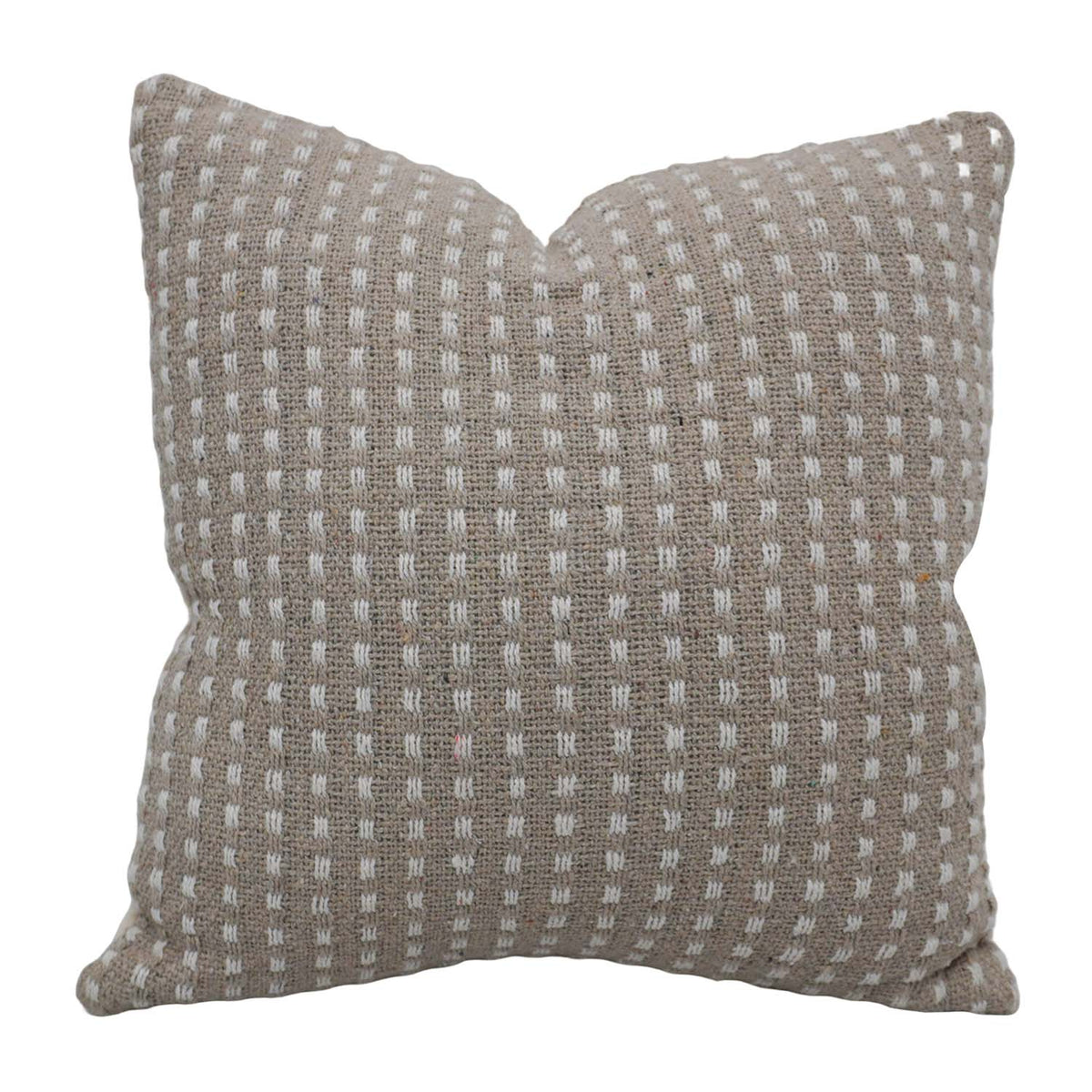 Handwoven Cotton Cushion Cover 45x45 cm | Textured Woven Natural Beige Decorative Throw Pillow Cover | Modern Boho Sofa Cushion with Concealed Zip - Bulk manufacturer & supplier from Panipat, India