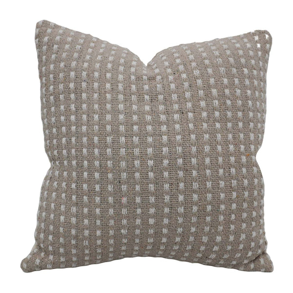 Handwoven Cotton Cushion Cover 45x45 cm | Textured Woven Natural Beige Decorative Throw Pillow Cover | Modern Boho Sofa Cushion with Concealed Zip