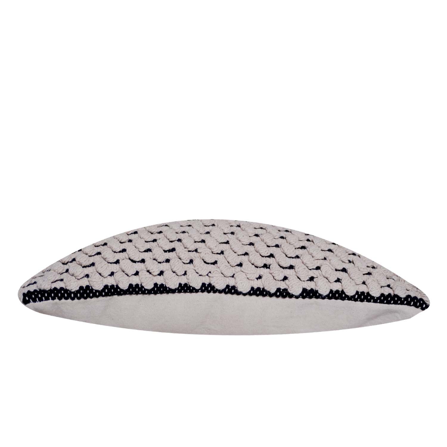 Handmade Textured Cotton Cushion Cover 45x45 cm | Geometric Woven Knot Pattern | Boho Modern Decorative Throw Pillow Cover