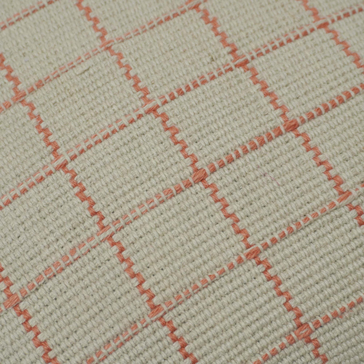 Handwoven Cotton Grid Pattern Cushion Cover 45x45 cm | Woven Decorative Throw Pillow Cover | Soft Textured Beige & Blush Pink | Hidden Zip | Modern Minimalist Home Décor