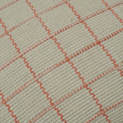 Handwoven Cotton Grid Pattern Cushion Cover 45x45 cm | Woven Decorative Throw Pillow Cover | Soft Textured Beige & Blush Pink | Hidden Zip | Modern Minimalist Home Décor