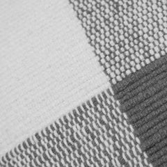 Handwoven Cotton Cushion Cover 45 x 45 cm – Grey & White Textured Patchwork Design for Sofa, Bed & Accent Chair