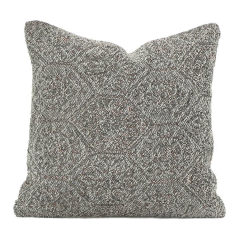 Textured Jacquard Geometric Cushion Cover 45x45 cm | Woven Cotton Decorative Pillow Cover | Neutral Tone Sofa Cushion - Bulk manufacturer & supplier from Panipat, India