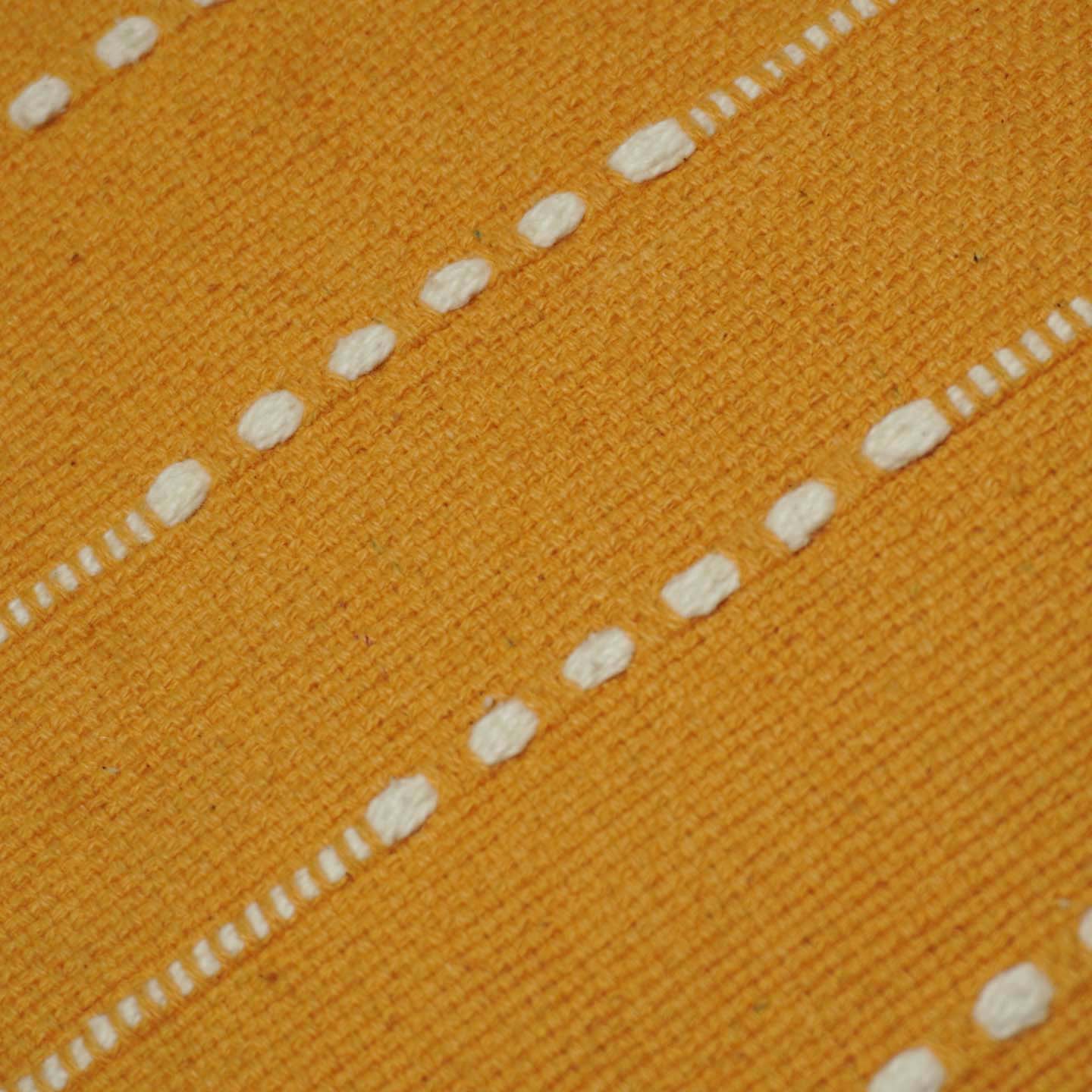 Handwoven Cotton Cushion Cover 45x45 cm | Mustard Yellow Textured Woven Throw Pillow Cover | Modern Boho Decorative Cushion Cover | Hidden Zipper