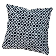 Handmade Cotton Checkered Cushion Cover 45x45 cm | Black & White Woven Throw Pillow Cover | Modern Boho Home Décor