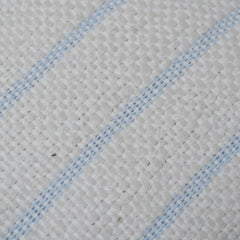 Handwoven Cotton Striped Cushion Cover 45x45 cm | Textured Woven Throw Pillow Cover | White & Sky Blue | Modern Farmhouse & Coastal Home Décor
