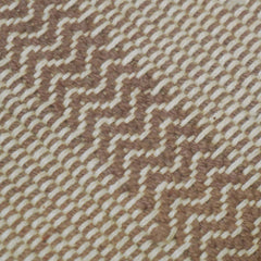 Handmade Cotton Cushion Cover 45x45 cm, Beige and Ivory Textured Woven Stripe Design