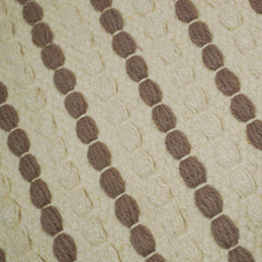 Handwoven Cotton Cushion Cover 45x45 cm – Ivory & Taupe Striped Textured Design | Handmade Boho Home Décor