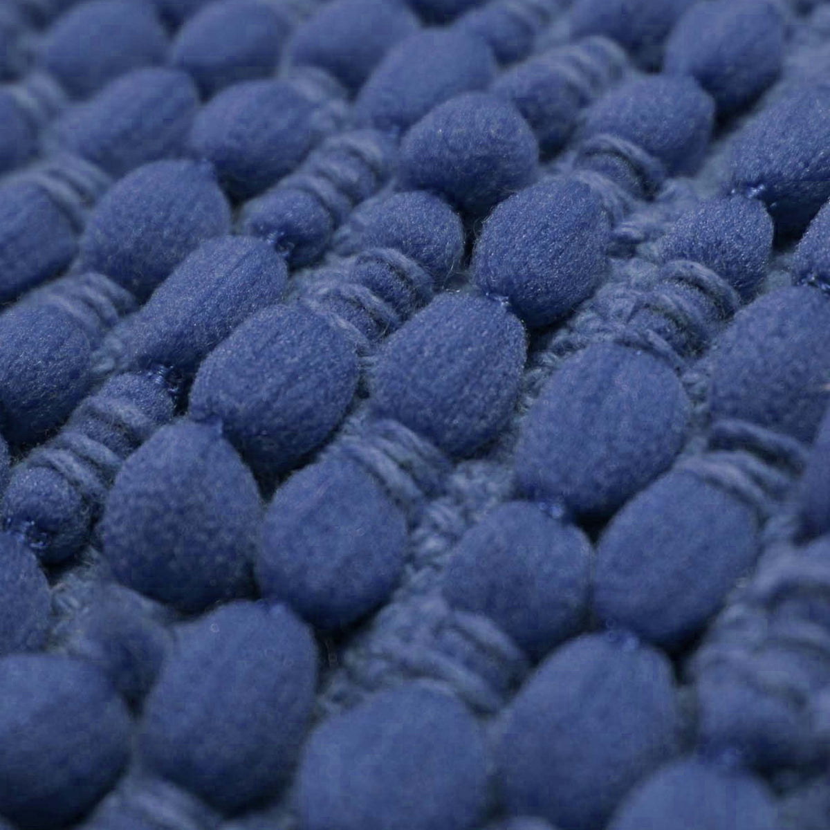Indigo Loom Fuga Handwoven Cushion Cover – Textured Blue Polyester, 45 x 45 cm