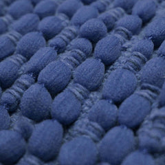 Indigo Loom Fuga Handwoven Cushion Cover – Textured Blue Polyester, 45 x 45 cm