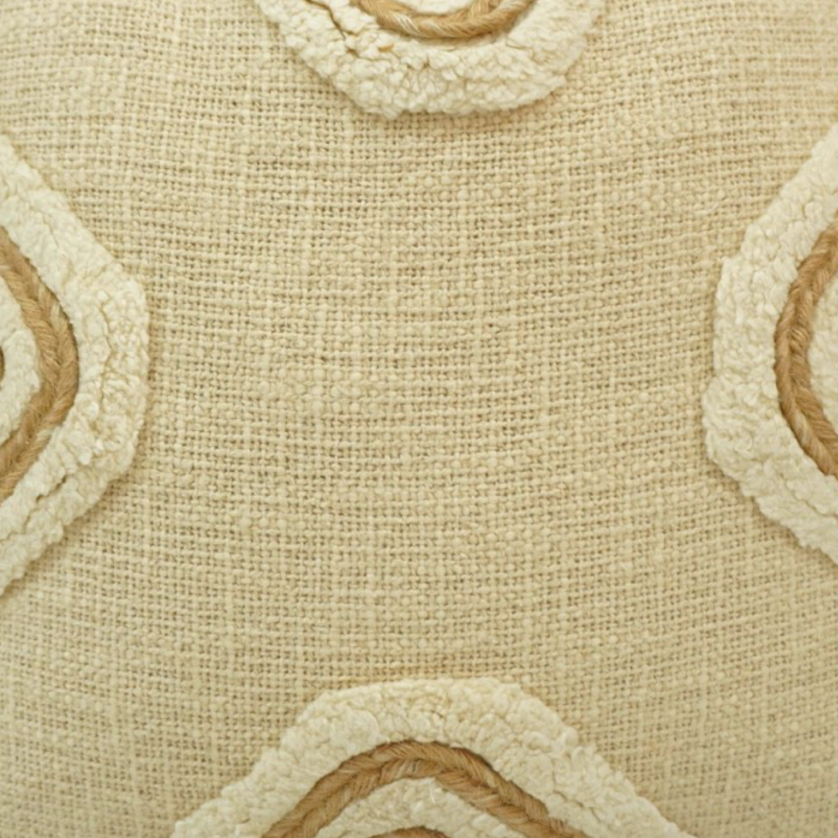 Handwoven Textured Cotton Cushion Cover with Tufted Wave Design – 45x45 cm | Neutral Boho Decorative Pillow Cover - Bulk manufacturer & supplier from Panipat, India