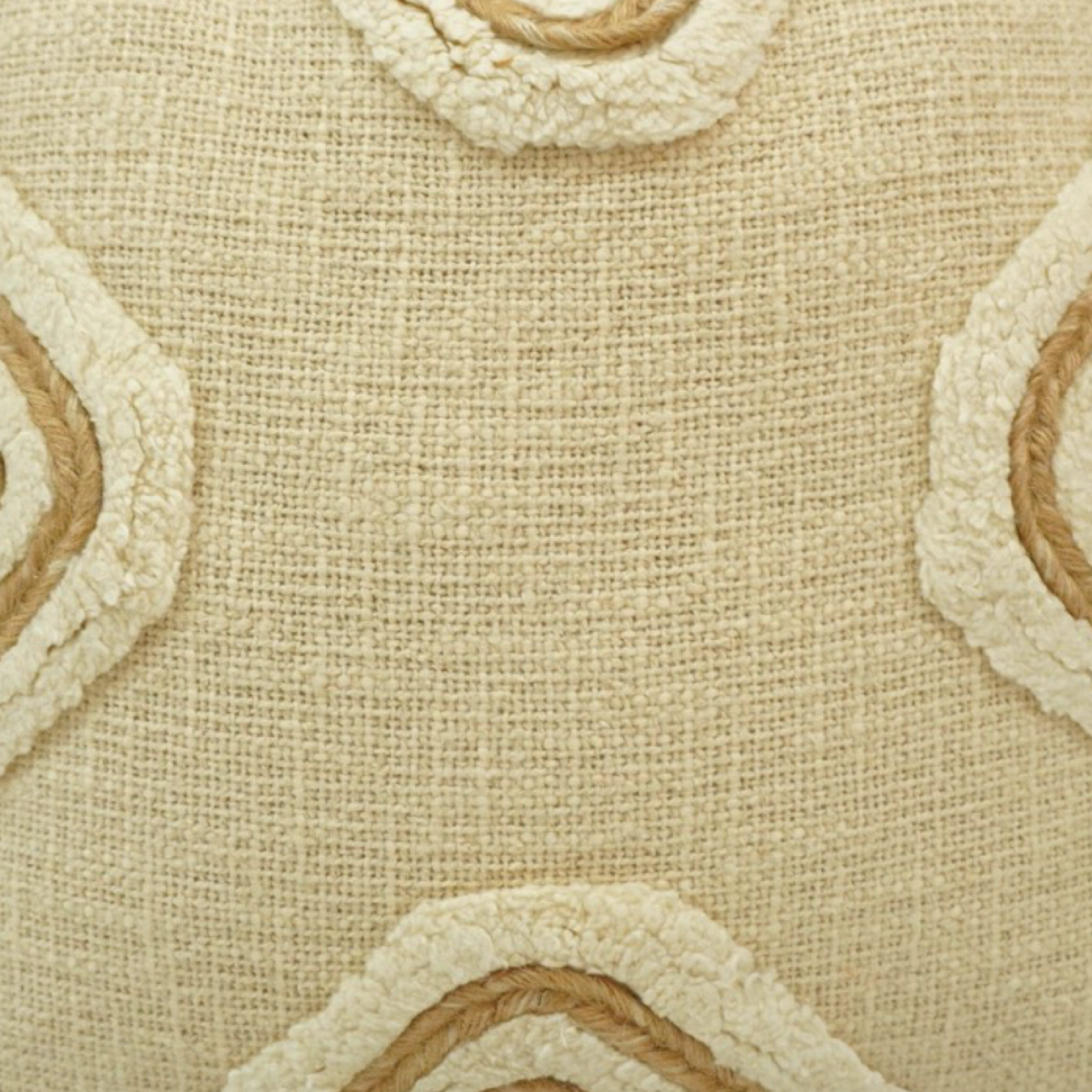Handwoven Textured Cotton Cushion Cover with Tufted Wave Design – 45x45 cm | Neutral Boho Decorative Pillow Cover