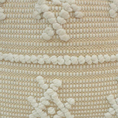 Handmade Tufted Cotton Cushion Cover with Tassels – Boho Cream Cushion Cover 45x45 cm