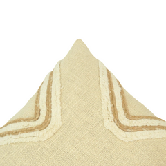 Handwoven Textured Cotton Cushion Cover with Tufted Wave Design – 45x45 cm | Neutral Boho Decorative Pillow Cover