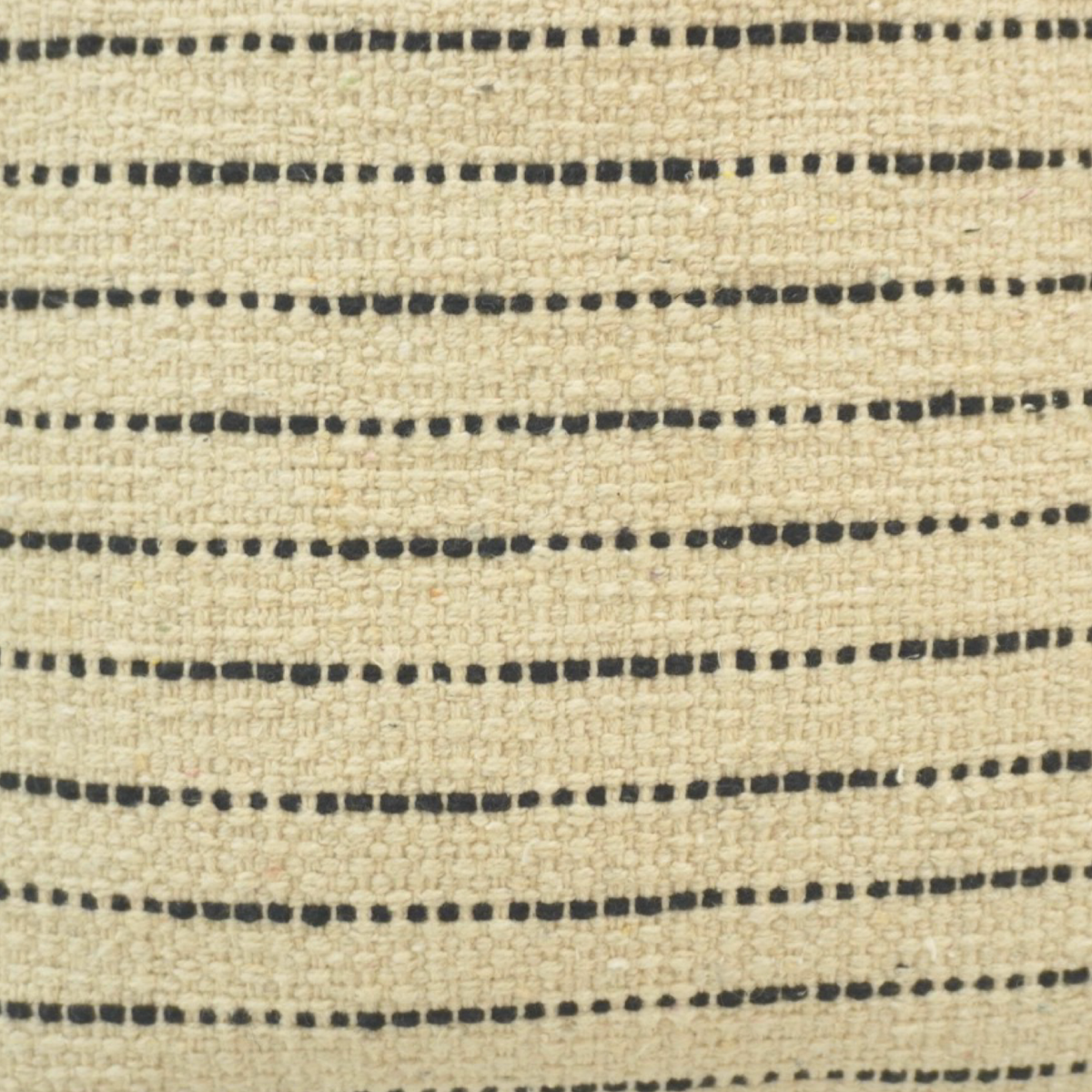 Handwoven Striped Cotton Cushion Cover | Neutral Black & Ivory Pillow Cover | 45x45 cm - Bulk manufacturer & supplier from Panipat, India