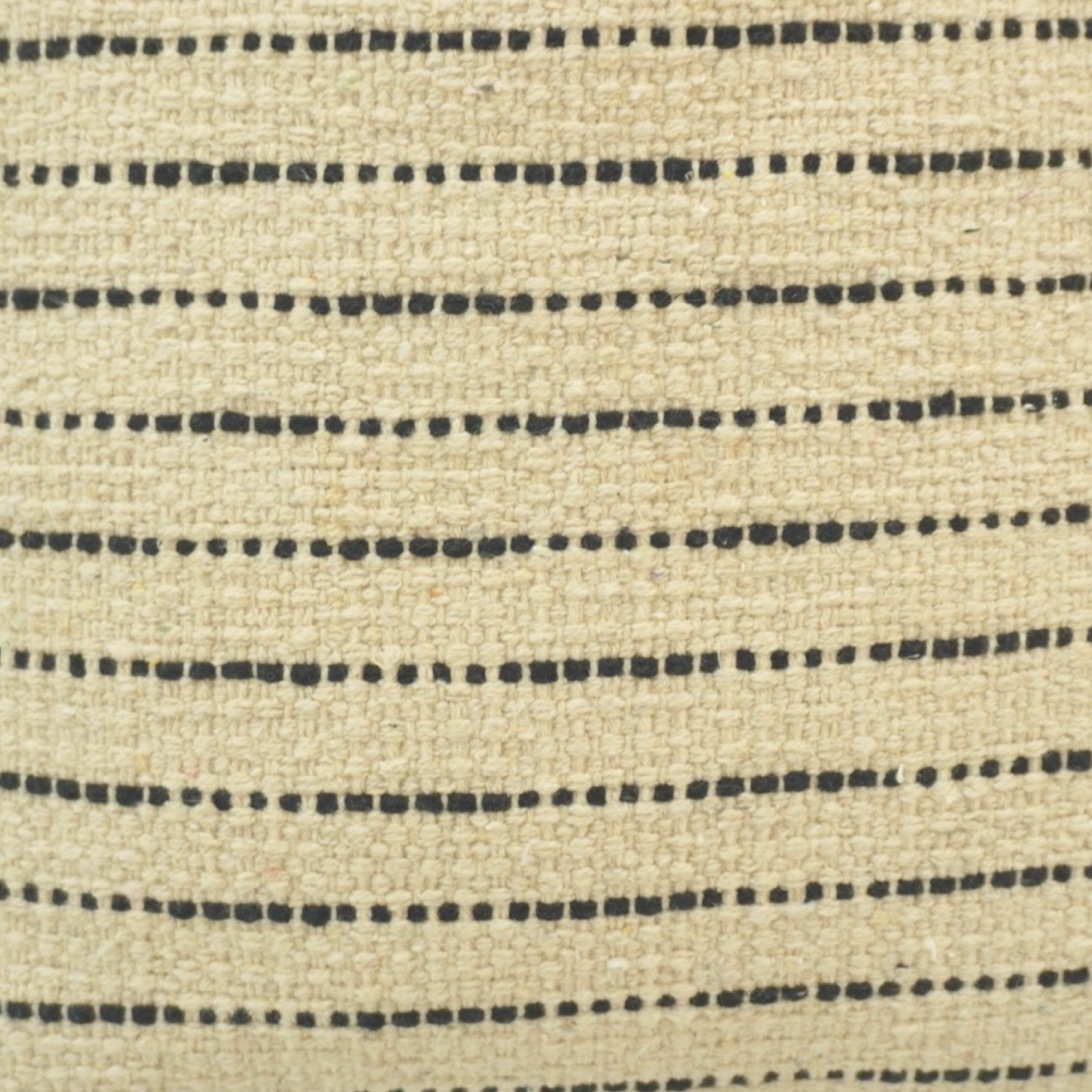 Handwoven Striped Cotton Cushion Cover | Neutral Black & Ivory Pillow Cover | 45x45 cm