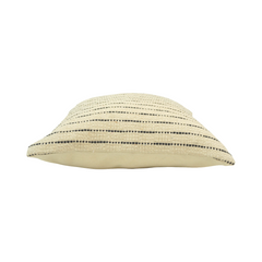 Handwoven Striped Cotton Cushion Cover | Neutral Black & Ivory Pillow Cover | 45x45 cm