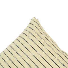 Handwoven Striped Cotton Cushion Cover | Neutral Black & Ivory Pillow Cover | 45x45 cm