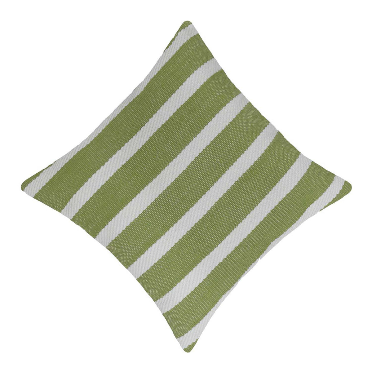 Handwoven Cotton Cushion Cover – Green & White Striped Textured Design, 45 x 45 cm