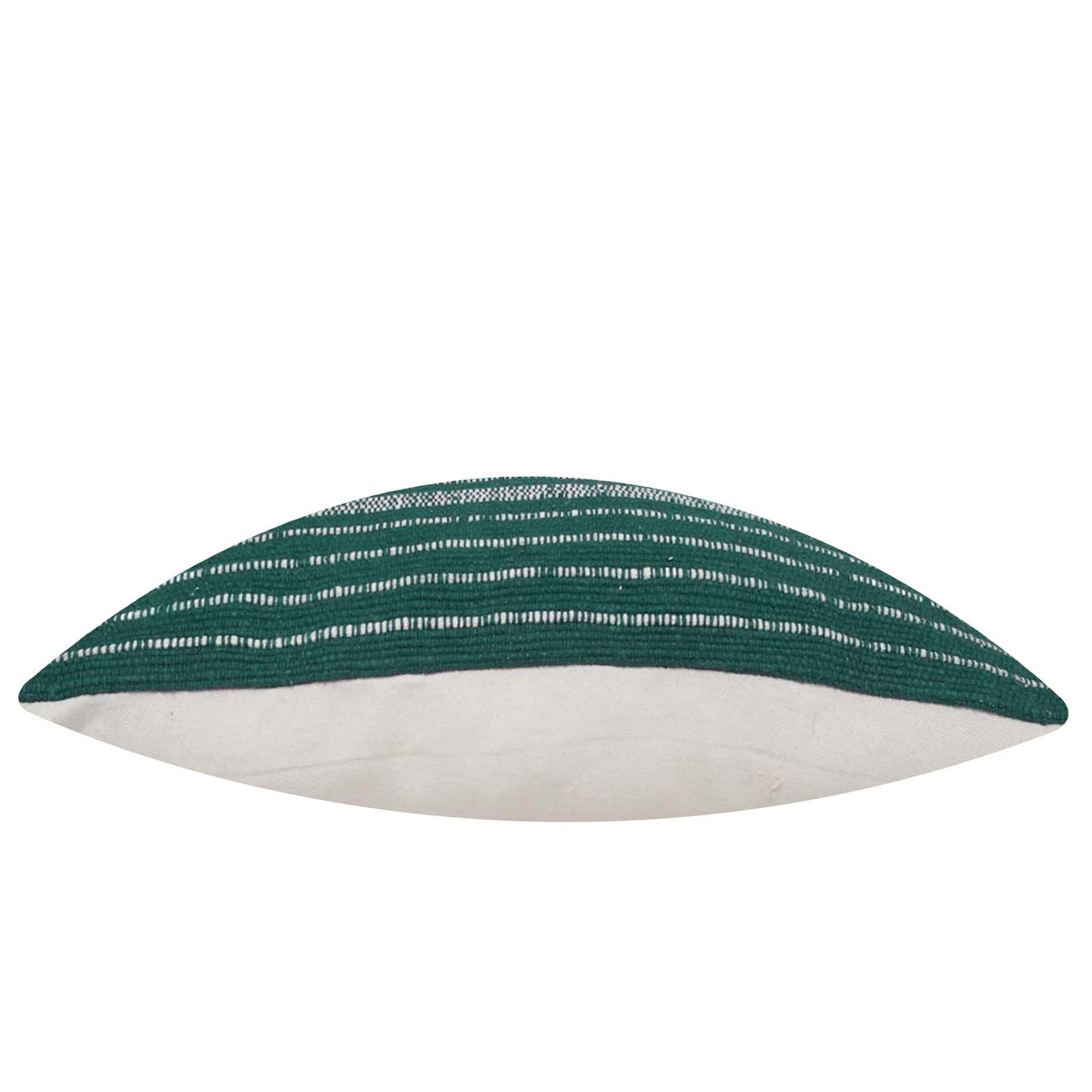 Handwoven Teal & White Striped Cushion Cover – 45 x 45 cm | Textured Bohemian Accent Pillow Cover