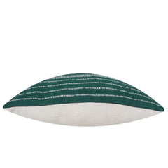 Handwoven Teal & White Striped Cushion Cover – 45 x 45 cm | Textured Bohemian Accent Pillow Cover