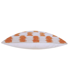 Orange & Cream Geometric Jacquard Cushion Cover – 35 x 50 cm