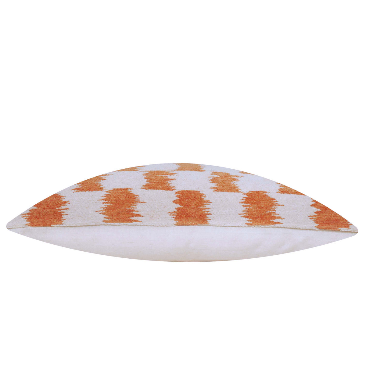 Orange & Cream Geometric Jacquard Cushion Cover – 35 x 50 cm
