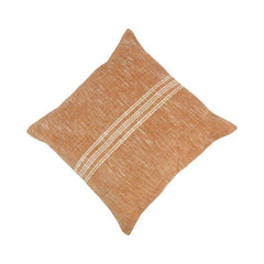 Rustic Handwoven Cotton Cushion Cover with Stripe Detail – 45x45 cm | Boho Decorative Pillow Cover