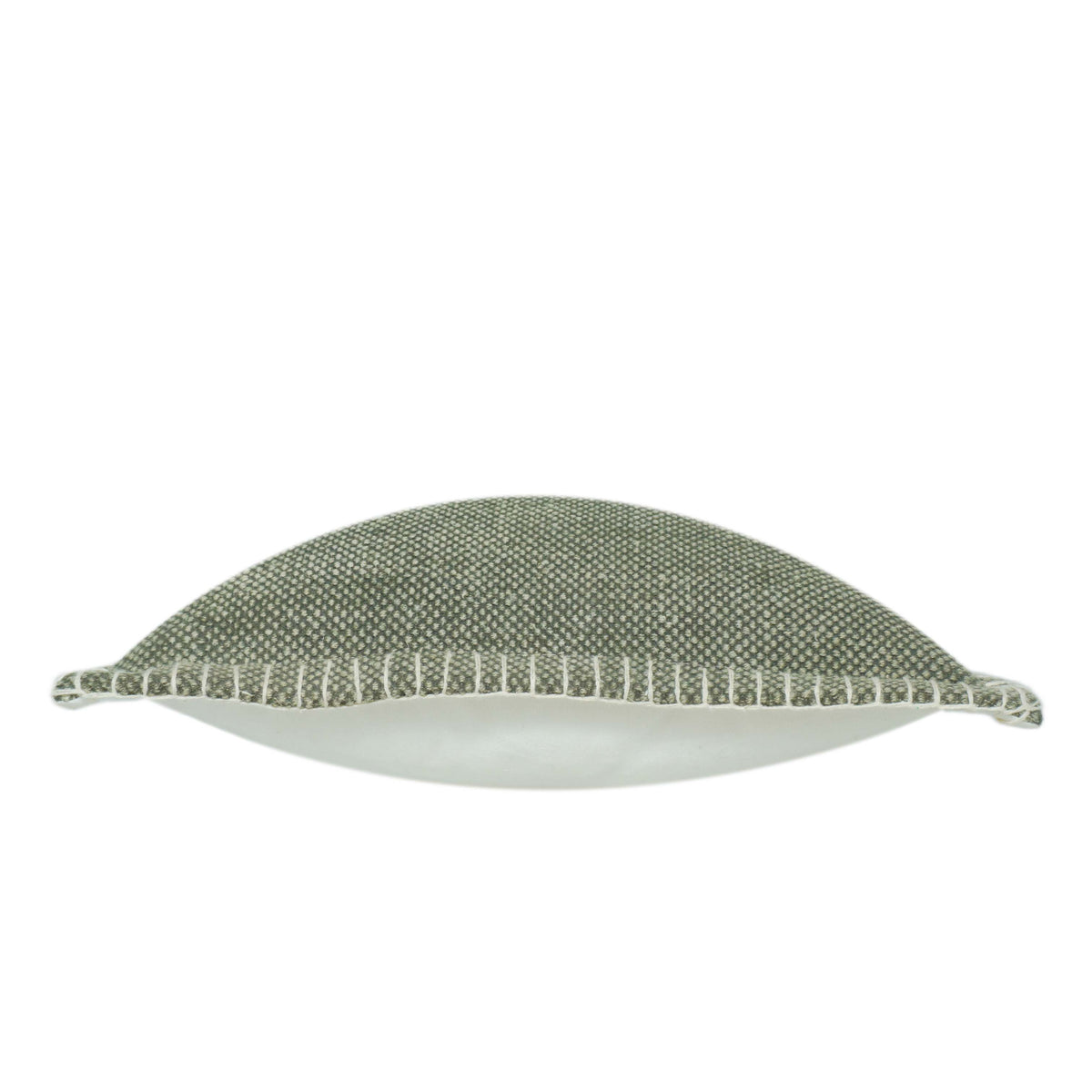 Handmade Textured Cushion Cover with Hand Embroidered Corner Border, Sage Green, 45 x 45 cm