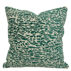 Green & Ivory Abstract Jacquard Cotton Cushion Cover 45x45 cm