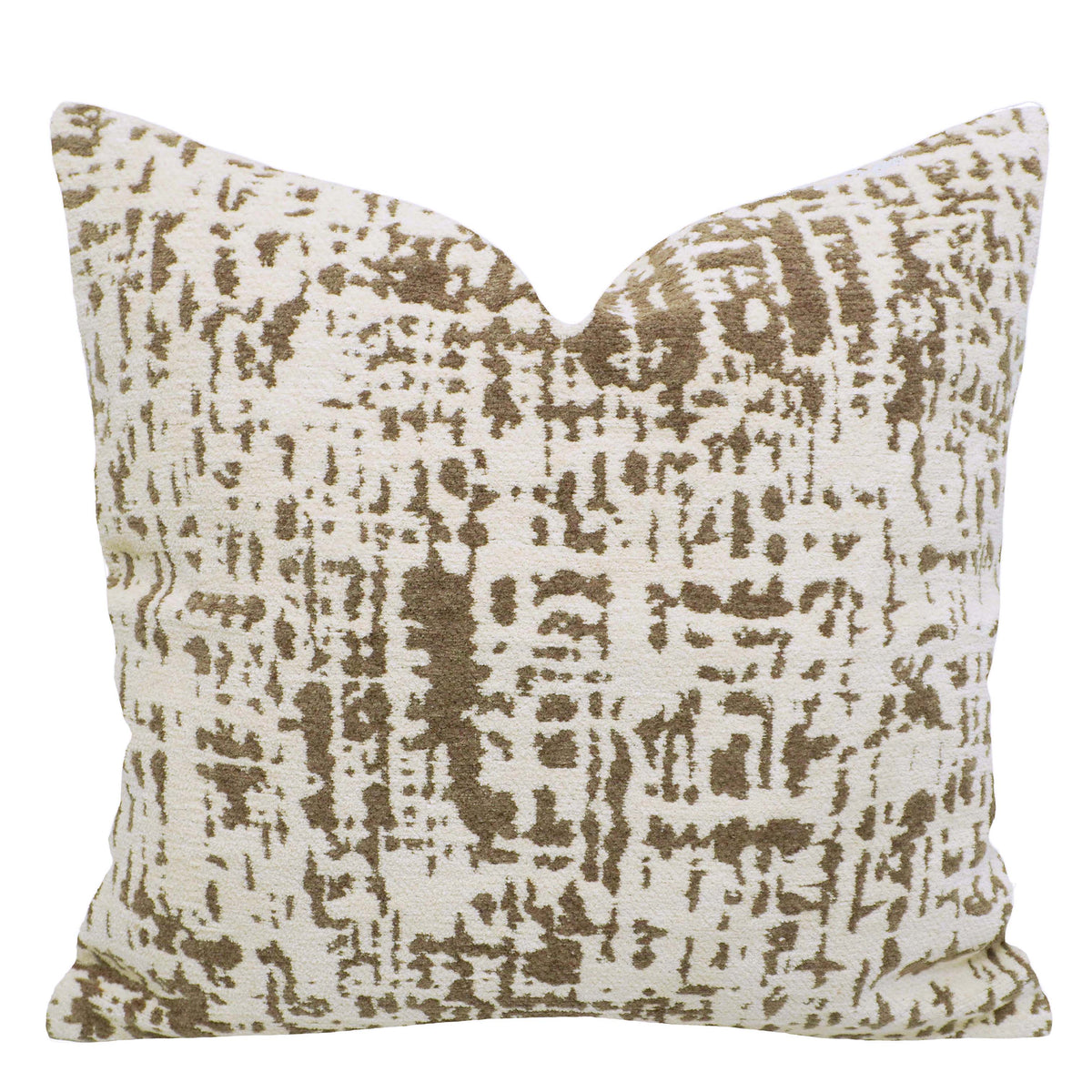 Ivory & Taupe Abstract Pattern Jacquard Cushion Cover – 45 x 45 cm