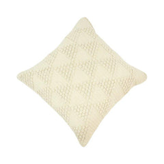 Handmade Textured Cotton Cushion Cover 45x45 cm | Boho Tufted Geometric Throw Pillow Cover | Cream Decorative Cushion