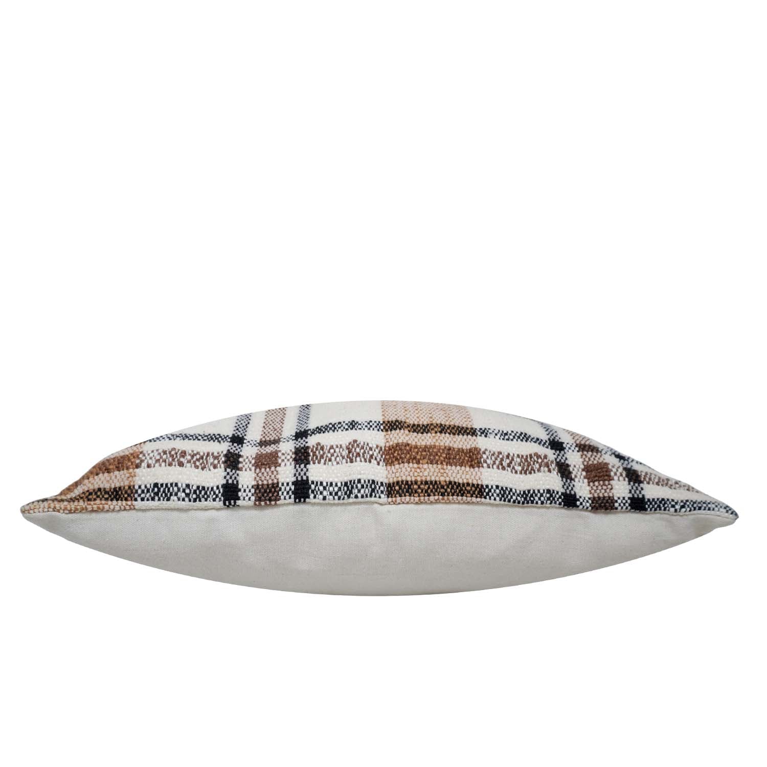 Handwoven Cotton Checkered Cushion Cover 45x45 cm | Woven Plaid Decorative Throw Pillow Cover | Soft Cotton Sofa & Bed Cushion Cover with Hidden Zipper